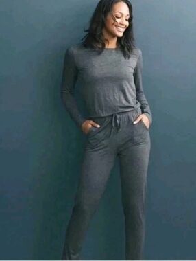 Zyia Super Soft Gray Stretch Jumpsuit XS